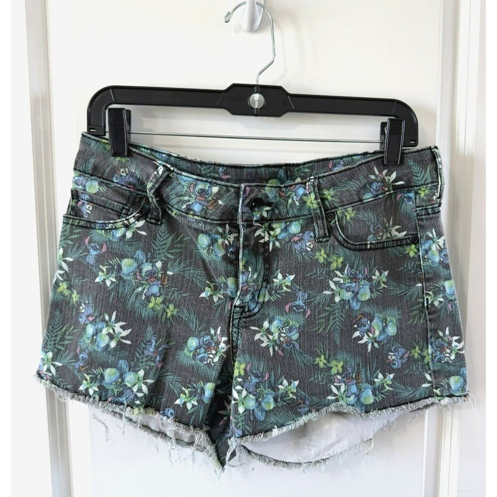 Disney Lilo & Stitch Gray Denim Cut Off Jean Shorts Size 11